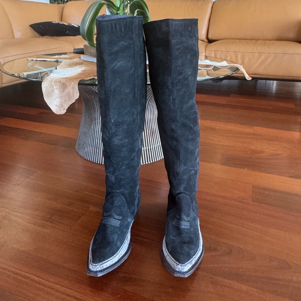 Free People Black Sterling Western Boots